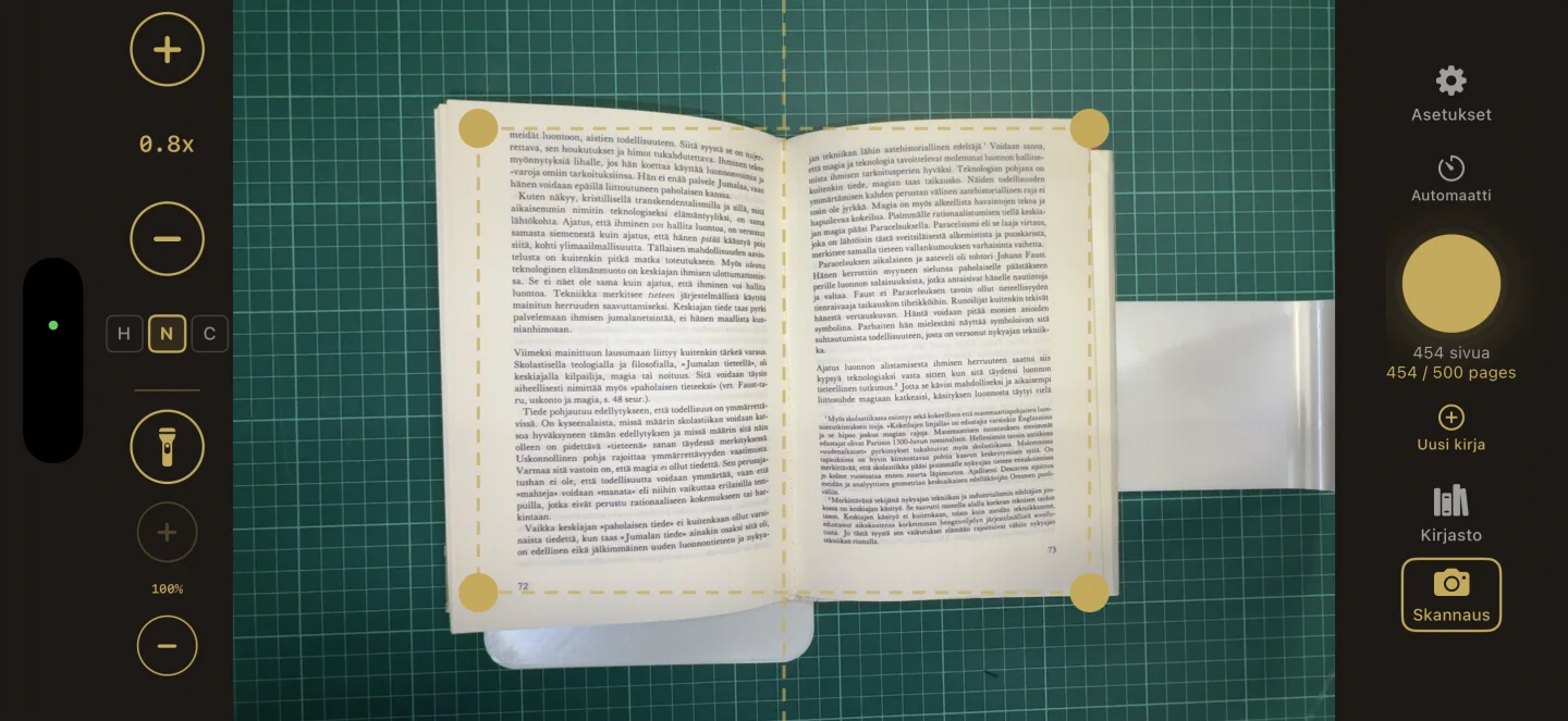 Knut eskaneatzeko euskarria beste angelu batetik, frame egitura erakutsiz